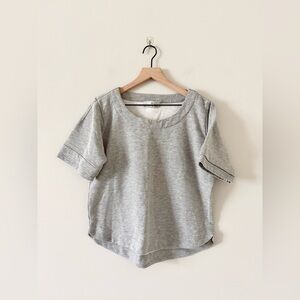 Adidas By Stella McCartney Short Sleeve Sweatshirt Top in Light Gray Size XS